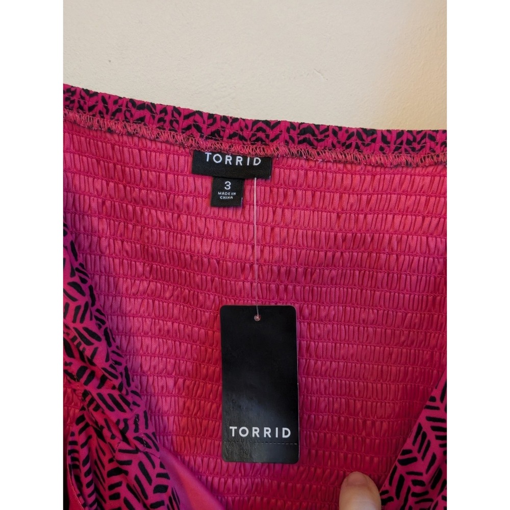 Luxury Set Magenta Purple Wide Leg Pants & Crop Top Smocked Ruffle 2XL3XL Resort - Picture 12 of 15